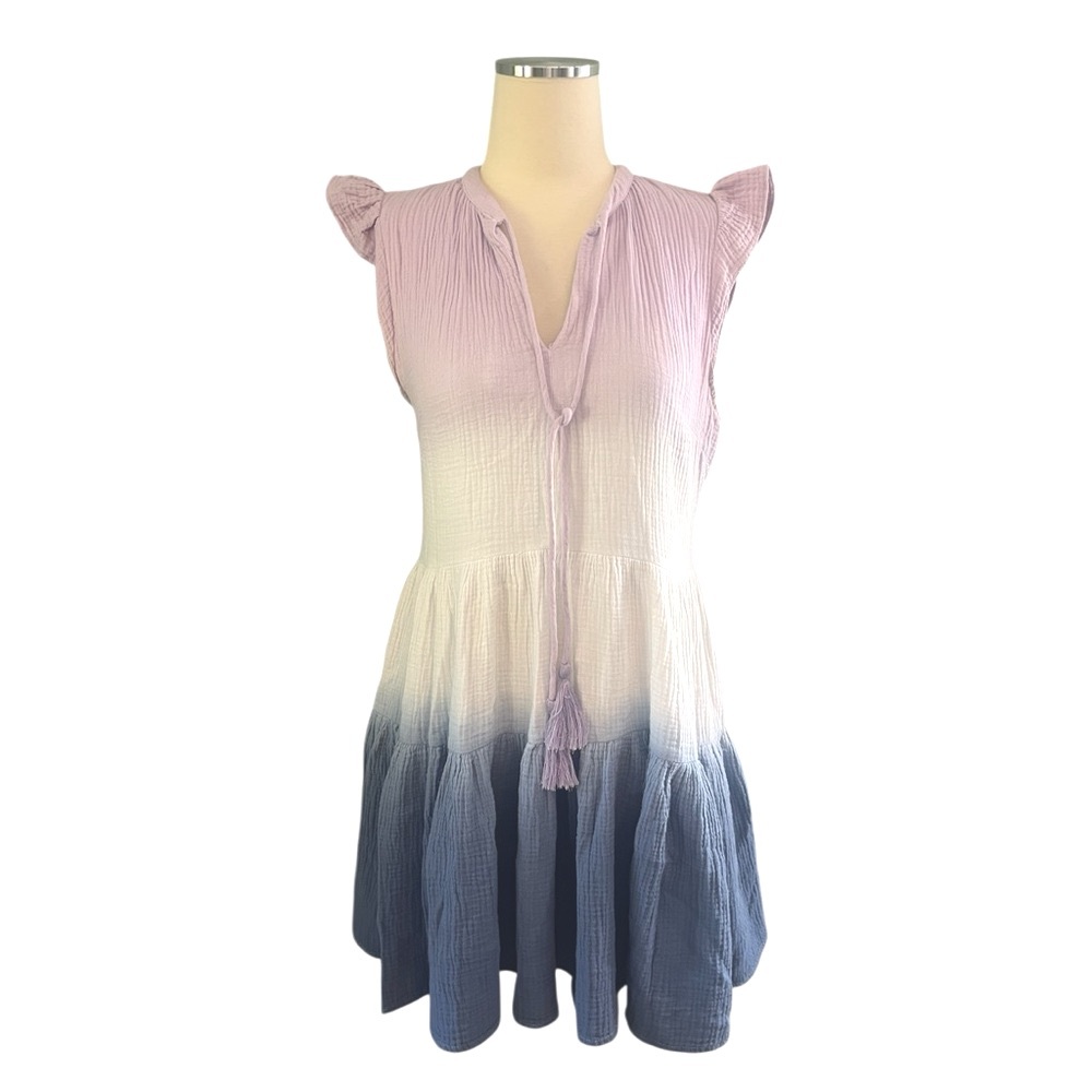 KARLIE Tie Dye Cotton Boho Mini Dress Sz S - Picture 3 of 12